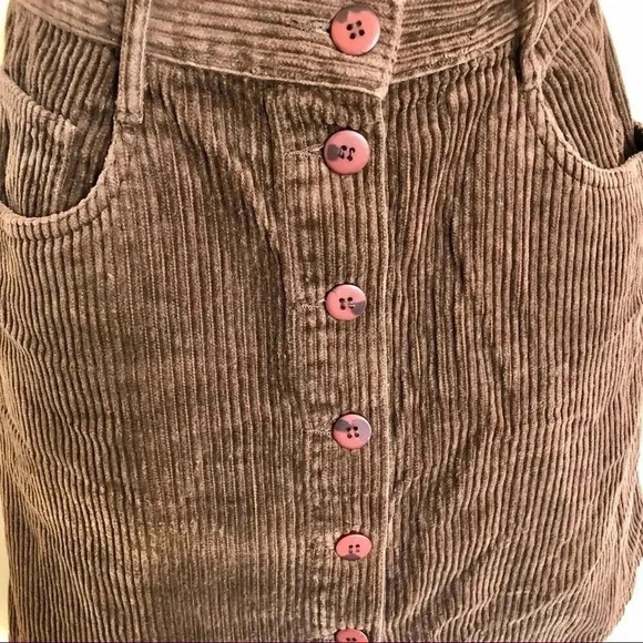 Metropolitan brown corduroy button down skirt size 12 - Picture 4 of 12